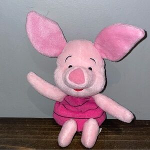 Disney Mattel  Piglet Pink Stuffed Animal Plush Winnie the Pooh Pig beanie